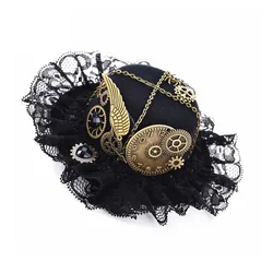 PESENAR A dress Lolita cosplay mini top hat big bow women's steampunk hair accessories PROM party small hat