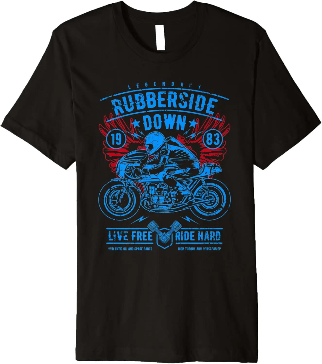 

Retro Cafe Racer Rubberside Down Motorcycle Race Design Premium T-Shirt Motorcycle