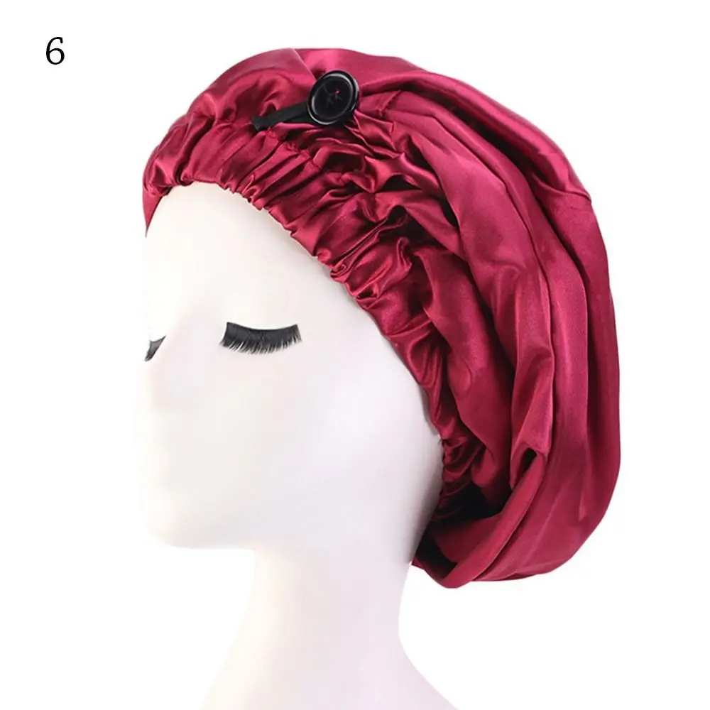 

Hair Care Ladies Hair Cover Chemo Caps Night Sleeping Cap Satin Bonnets Elastic Band Hat Silky Headwrap