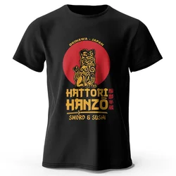 Hattori Hanzo baskılı % 100% pamuk klasik Harajuku erkek t-shirtü kadın spor Tees Tops