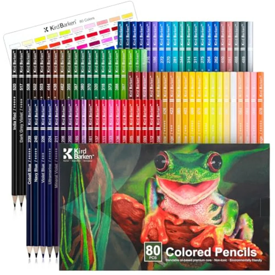 80 Colored Pencils Professional Color Pencils for Adult Coloring Books, Coloring Pencils with Oil-Based Cores, Soft Core, Art S