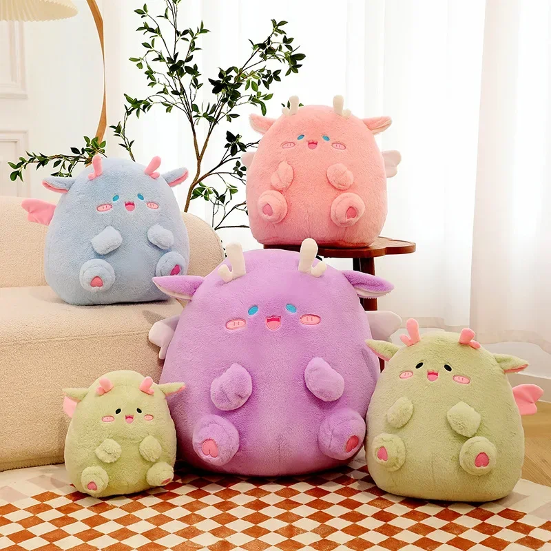 Chubby Dundun Dragon Soft Fat Cute Cartoon Animal Soft Pillow Plush Toy Soothing Stuffed Lovely Kids Fashionable Birthyday Gift