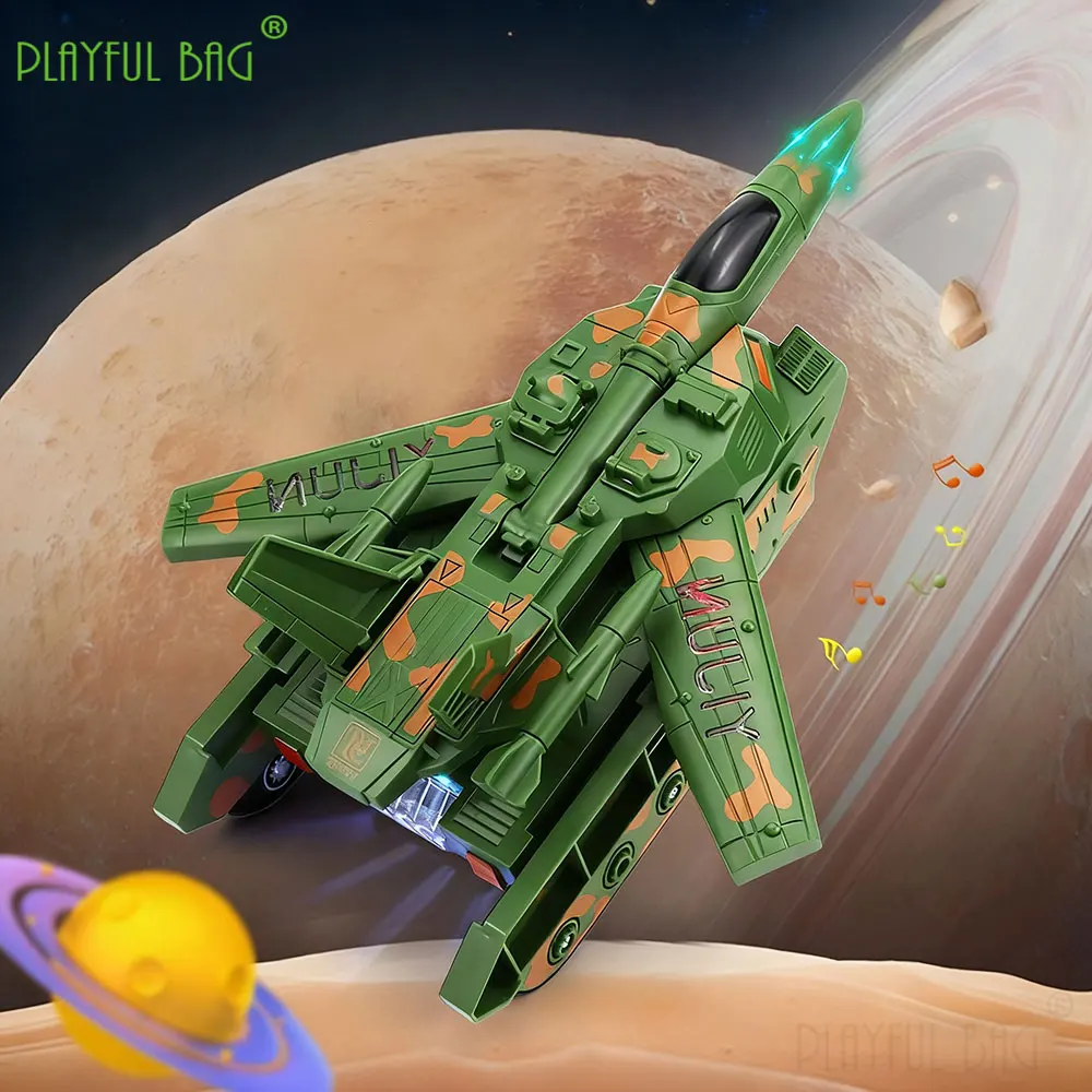 خزان كهربائي مقاتلة نموذج تشوه الطائرات العالمي القيادة الخفيفة الموسيقى لعبة سيارة أطفال مضحك هدية الكريسماس VG243 #3