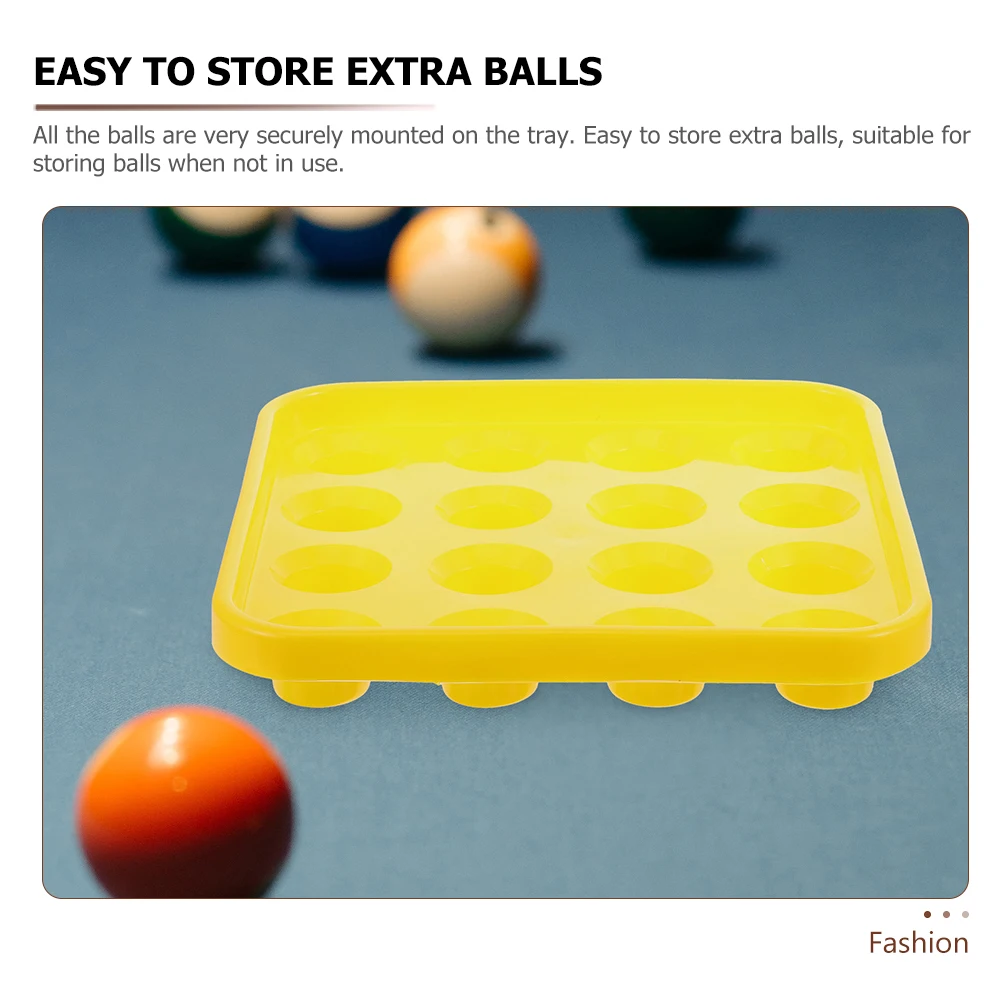 

2pcs Plastic Billiard Tray Clear Bins For Organizing 16 Balls Holder Pool Table Storage Durable Yellow Snooker Accessory