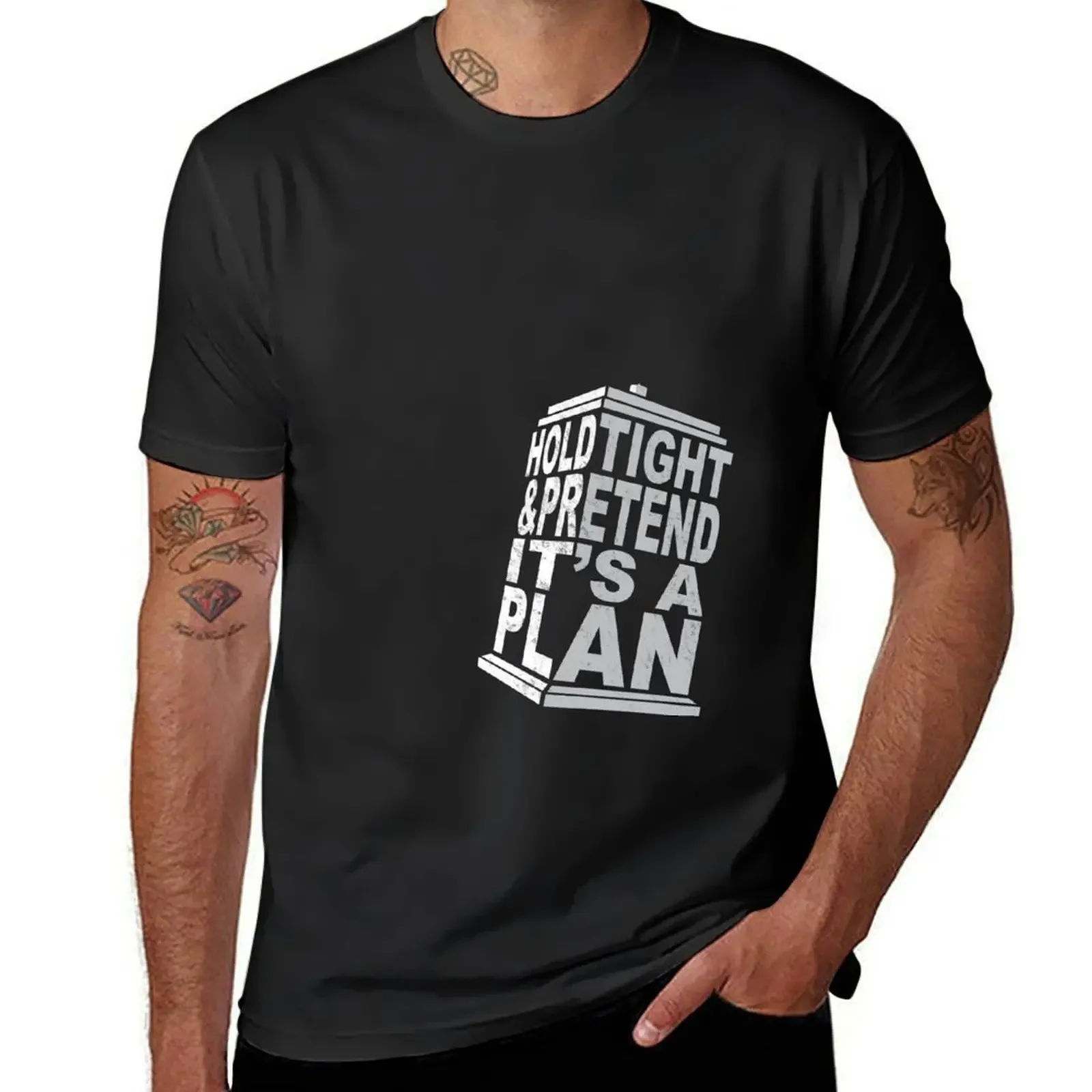 Hold Tight and Pretend it's a Plan T-Shirt graphic tee shirt summer top Aesthetic clothing men t shirts high quality