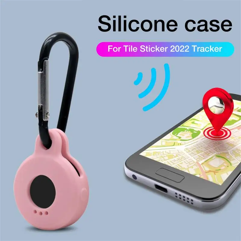 2pcs Silicone Case For Tile Sticker Dog/Cat/Child Anti-lost Case With Carabiner Locator Protective Cover For Tile Sticker Finder