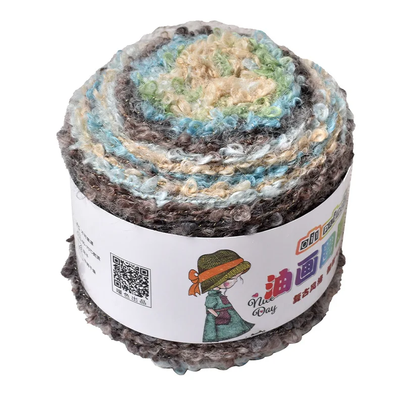 100 جرام النفط اللوحة غزل الصوف للحياكة اليدوية الاكريليك حلقة غزل الكروشيه لانا ل متماسكة سترة بطانية معطف قبعة وشاح خط