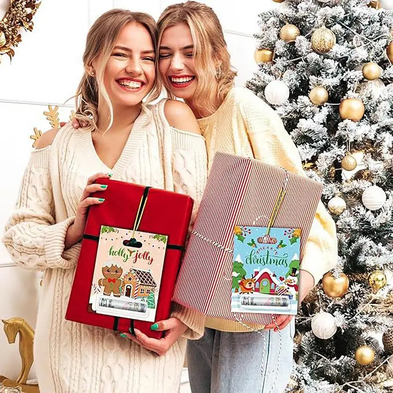 Cartões de árvore de natal, 8 peças, cartões vívidos, cartões de natal, cartão postal de natal de longa duração para família, amigos, colegas