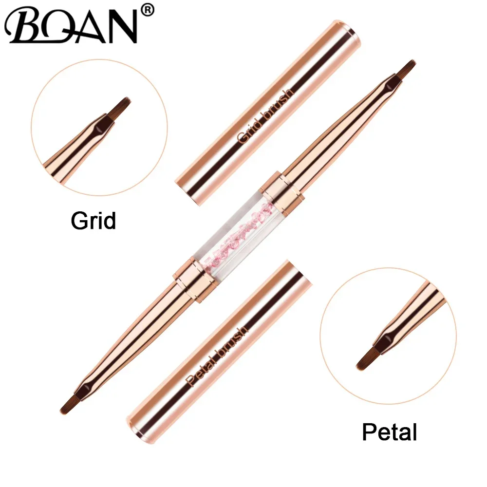 Black Double Head Crystal Handle Drawing Brush for Nail Art
