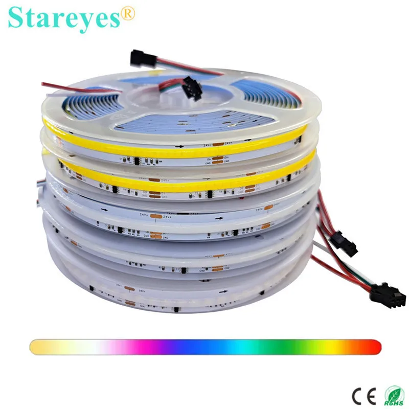 

COB SPI LED Strip Light 24V 5m Addressable Pixel Warm white CCT RGB RGBW RGBCCT WS2811 WS2814 IC FCOB Magic color LED Tape Rope