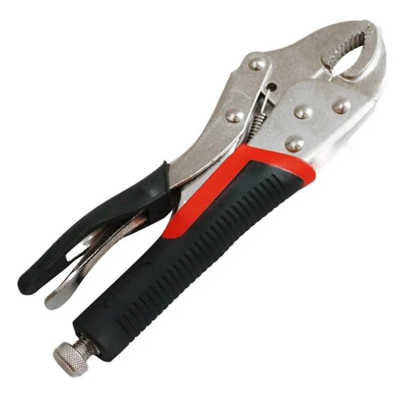 WORTHOWN-Locking Pliers 5Inch Curved Jaw Straight Long Nose Multi-Function Welding Tools Lock Pliers Set