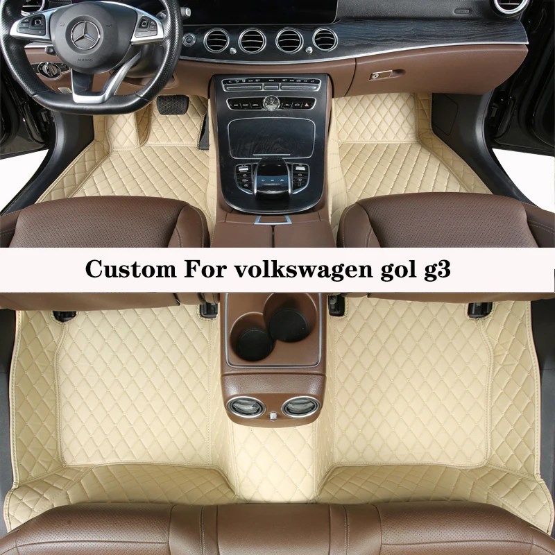 

Car Floor Mat For Volkswagen Gol G3 2000 2001 2002 2003 2004 4 Doors Diamond Leather Luxury Woman Foot Pad Auto Carpet Accessory