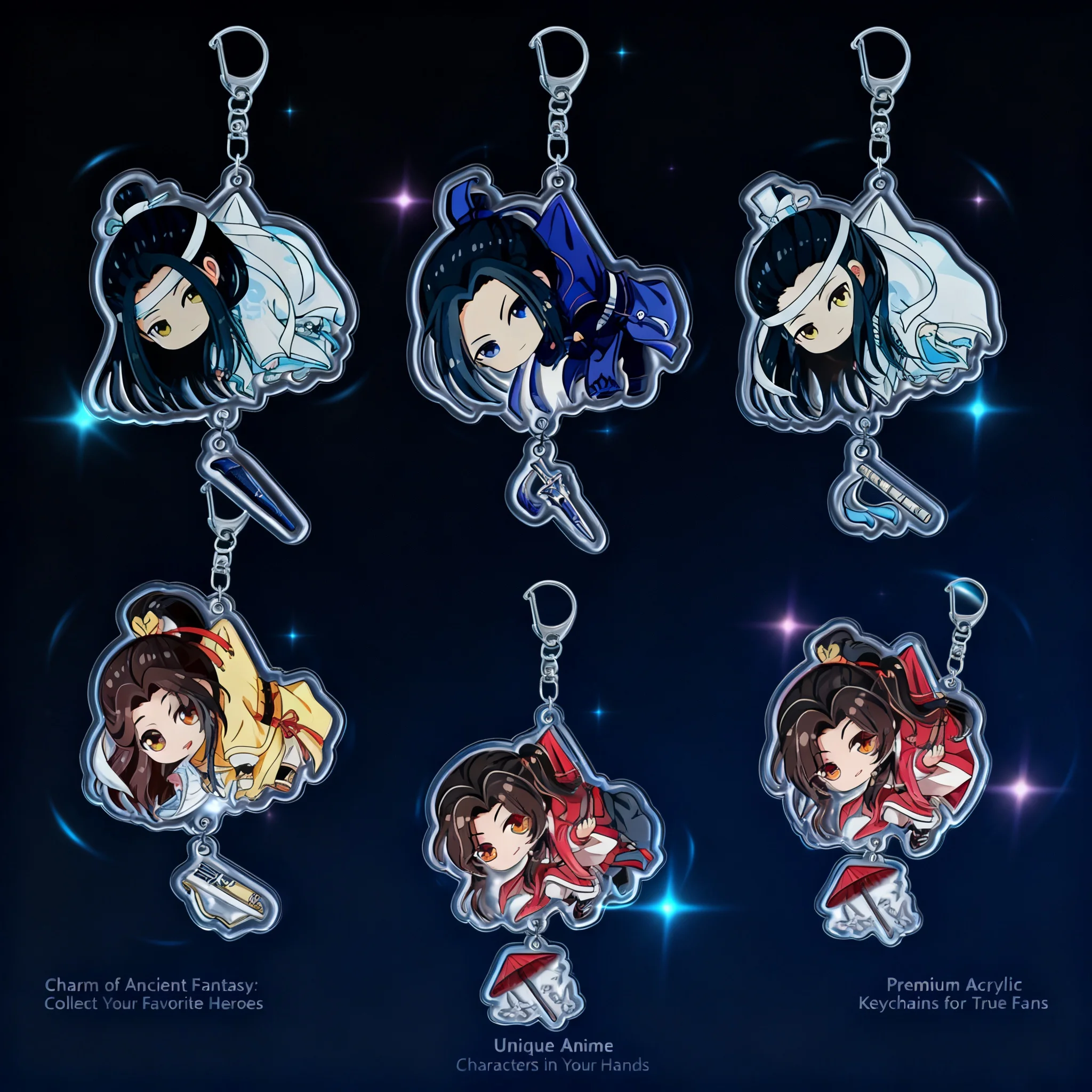 

Tianci Xielian Acrylic Keychain Pendant Novel Anime Merchandise Cross Border Ready to Ship Figure