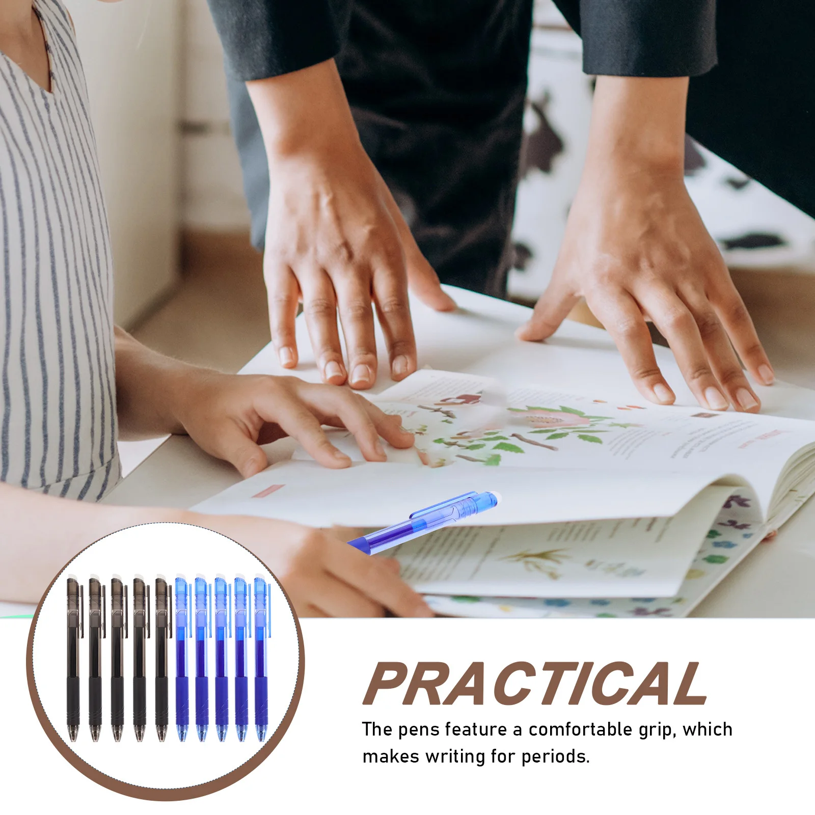 10 قطعة أقلام حبر قابلة للمسح سريعة الجفاف ومضادة للتلطخ ومسح نظيفًا ولا توجد ضررًا للورق مثالية لتدوين الملاحظات ومكتب ممارسة الكتابة