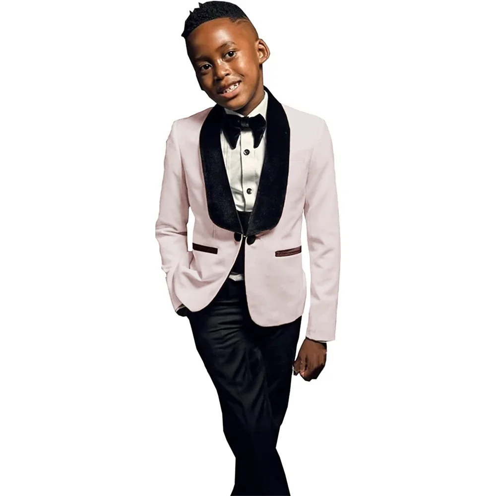 

2 Pieces Boy Suit Blazer Pants Velvet Shawl Lapel For Wedding Outfit Formal Party Custom 3-16 Years Elegant Kid's Tuxedo Set