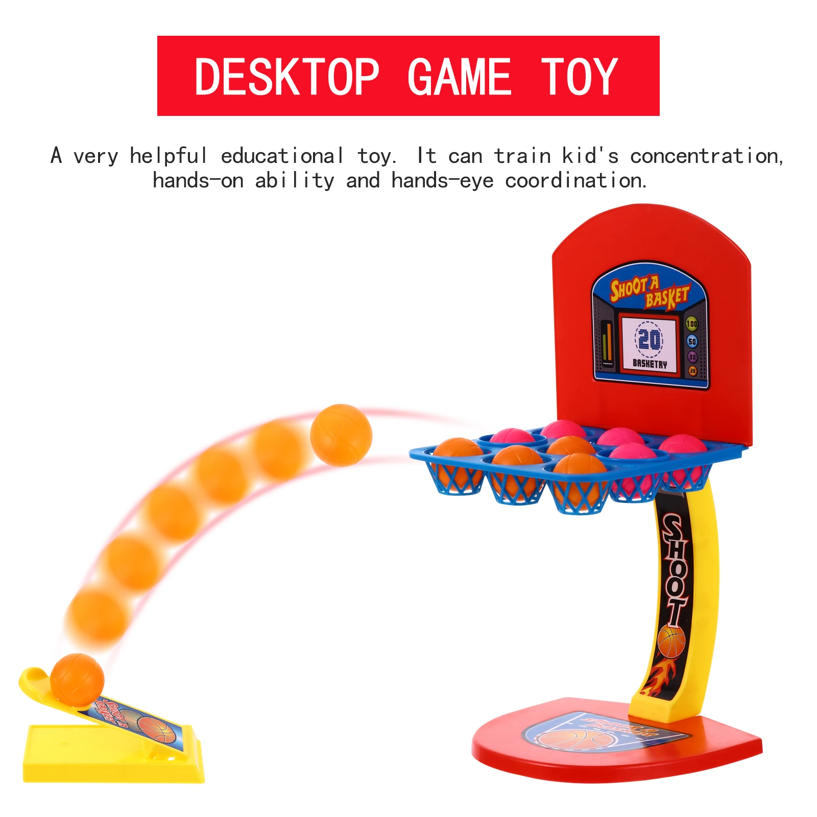 ビー玉シューティングゲームバスケットボール遊具早期学習おもちゃ子供の知育玩具手と目のコーディネーション楽しいデスクトップゲーム