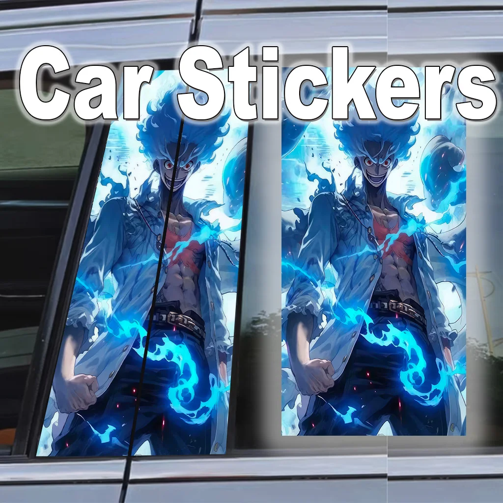 

One Piece Car B Pillar Luffy Vinyl Wrap Scratch-Proof Waterproof Anime Decal Peel Stick Universal Exterior Door Trim Protector