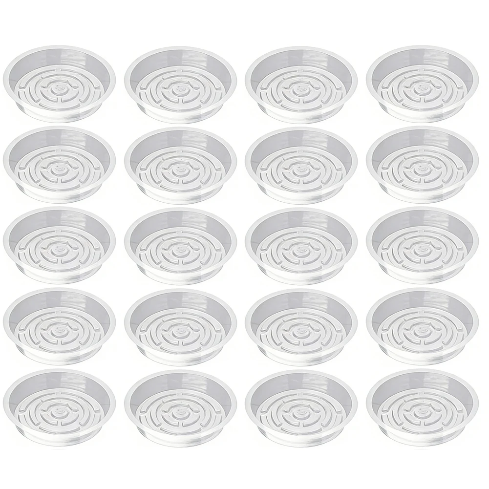 Clear Drip Trays Plant Pot Saucers For Indoor Gardening Leak-proof Base Sturdy Plastic Material For Indoor Use
