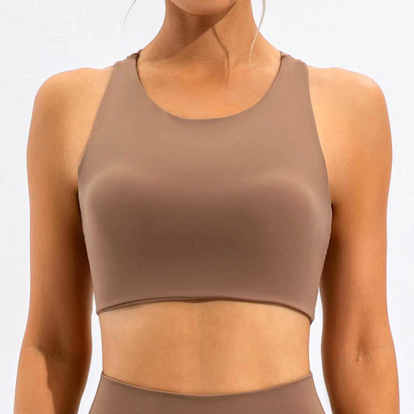 

Women Workout Sports Bras Fitness Backless Padded Low Impact Bra Yoga Crop Tank Fitness Running Underwear Vest Women Top 2024