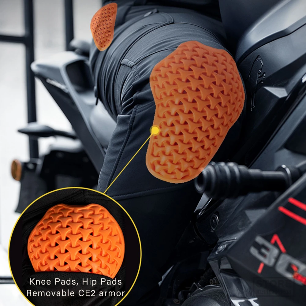 SULAITE Winter Motorcycle Pants Windproof Motocross Riding Anti Fall Warm  Reflective Cold-proof  Moto Protection Equip