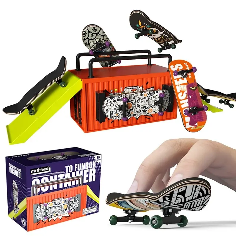 

Container storage deformation jumping platform five-layer maple skateboard with bearing deck special effect metal bracket toy