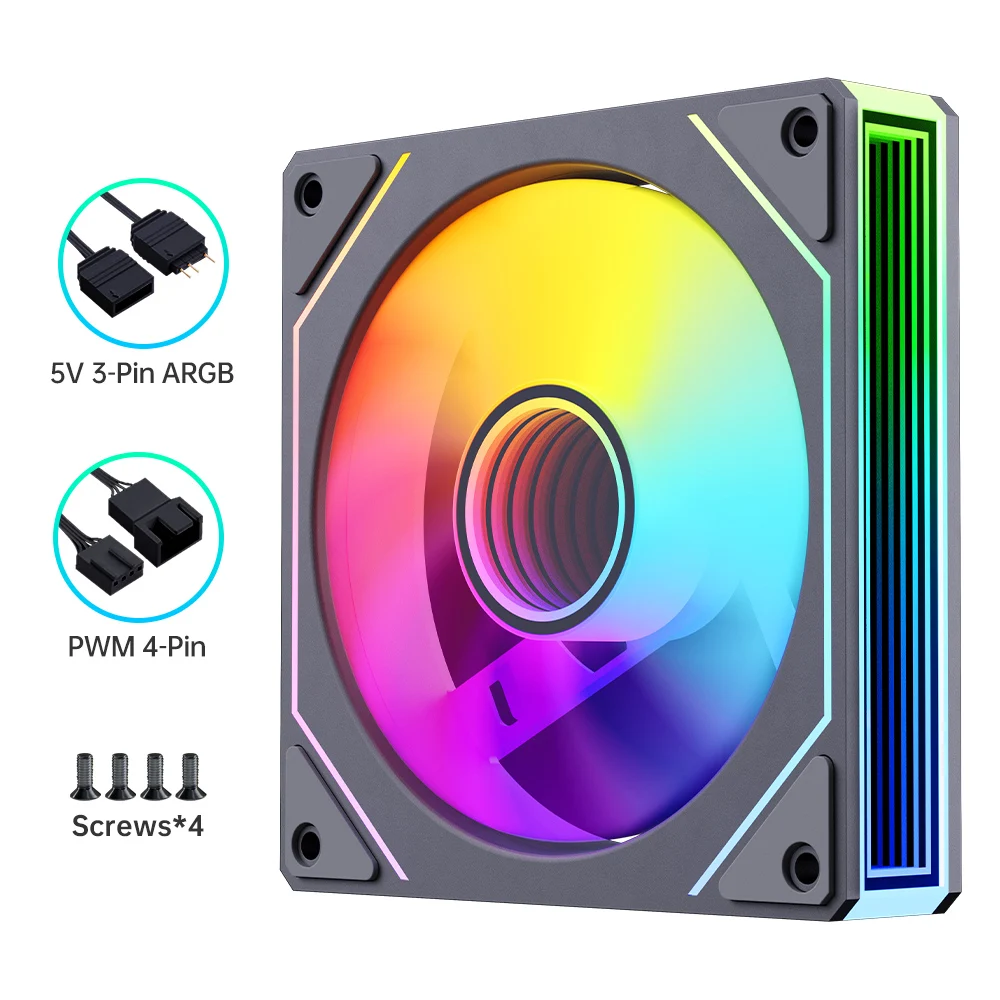 Prism 7 Pro Fan 120 مم حزمة واحدة ARGB Fan Infinity Mirror Daisy Chain Design ﻿