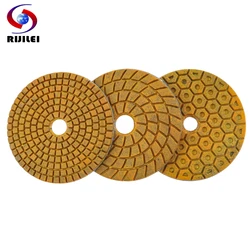 RIJILEI 4Inch Super Stone Polishing Pad 100mm Metal Bond Wet Polishing Pad for Marble Granite Stone Floor Fast Grinding