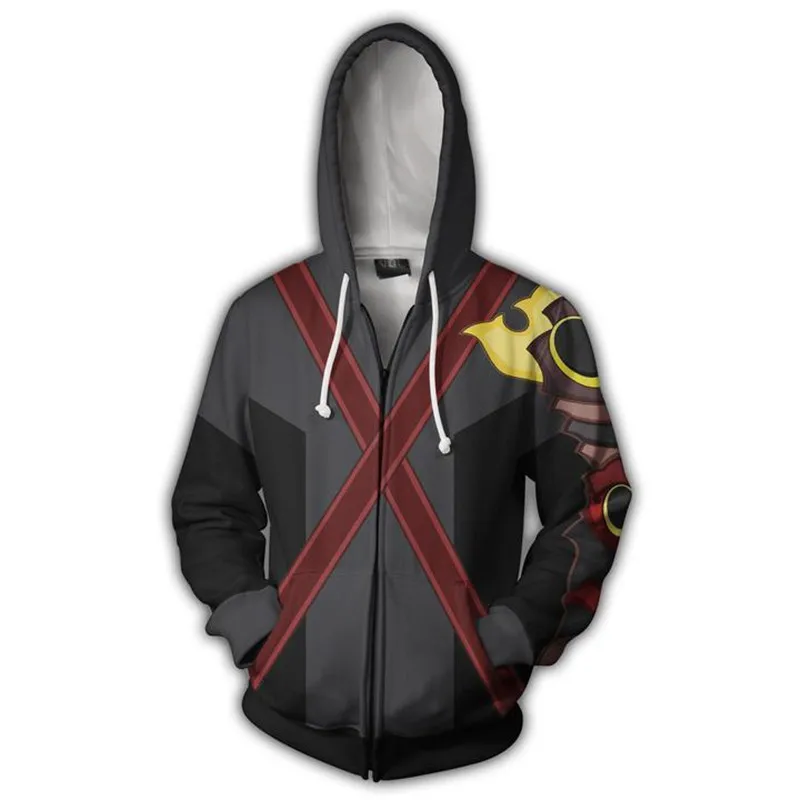 Reino corações hoodie anime jogo cosplay 3d impressão das mulheres dos homens moletom com zíper harajuku streetwear jaqueta dia das bruxas