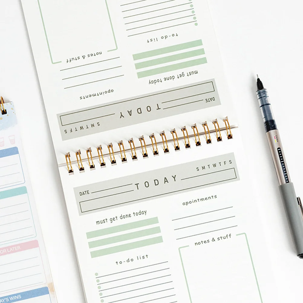

Daily Planner Notepad A5 Minimalist English Task Agenda Schedule Organizer Spiral Bound Tear Off Pages For Work School Office