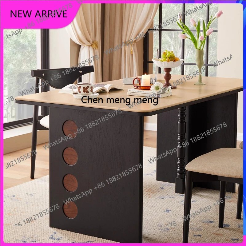 

Modern simple slate, small apartment French antique dining table solid wood dining table living room home H