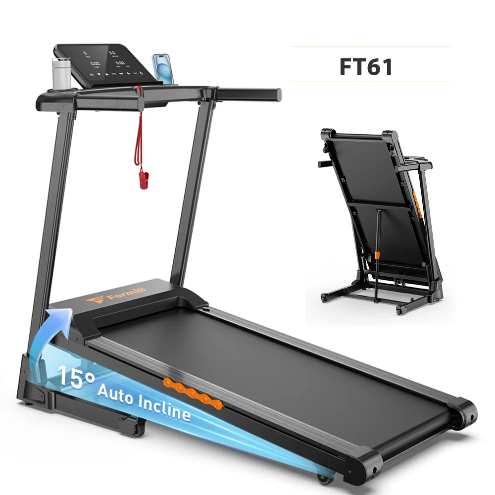 Formill X2NC/FT54/FT61/FT62 Automatische loopband met hellingsverstelling voor thuisfitness – EU-magazijn | 3 stijlen | Opvouwbaar, hellbaar & met leuning | Laag geluidsniveau en schokabsorptie