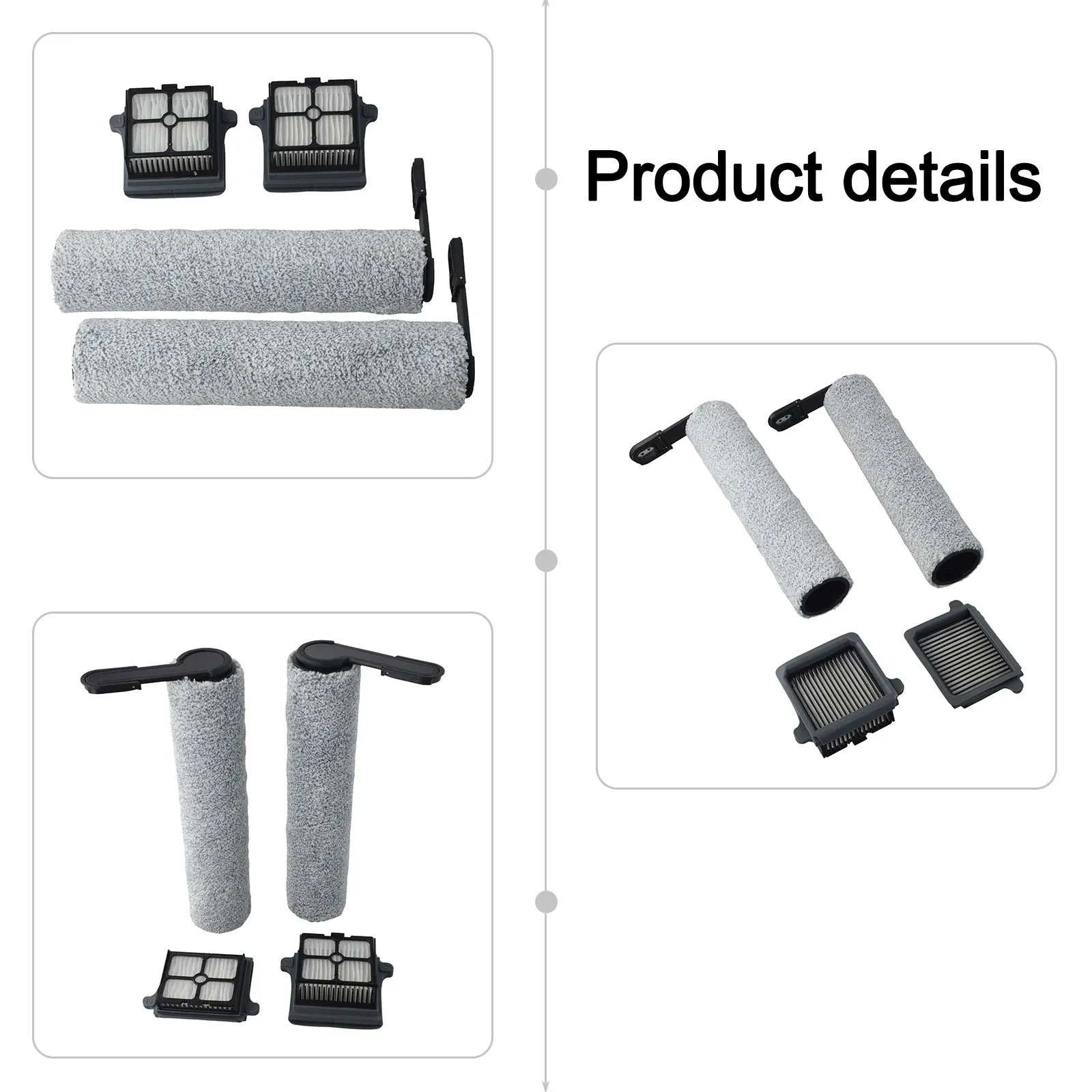 Main Brush Kit Roller Brush Filters 1 Set Package 2 Roller Brush Components Effective Dust for capture For Floor One Switch