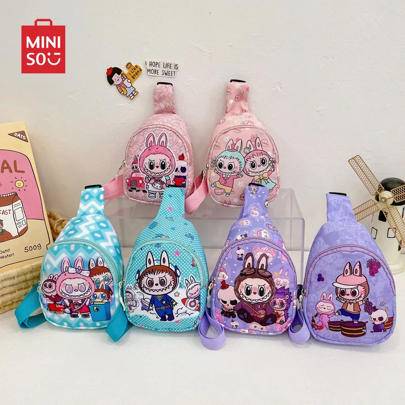 MINISO POP MART Figure Chest Bag Cute Labubu Children Crossbody Bag Messenger Bag Coin Purse Shoulder Bag Kids Gifts Toys