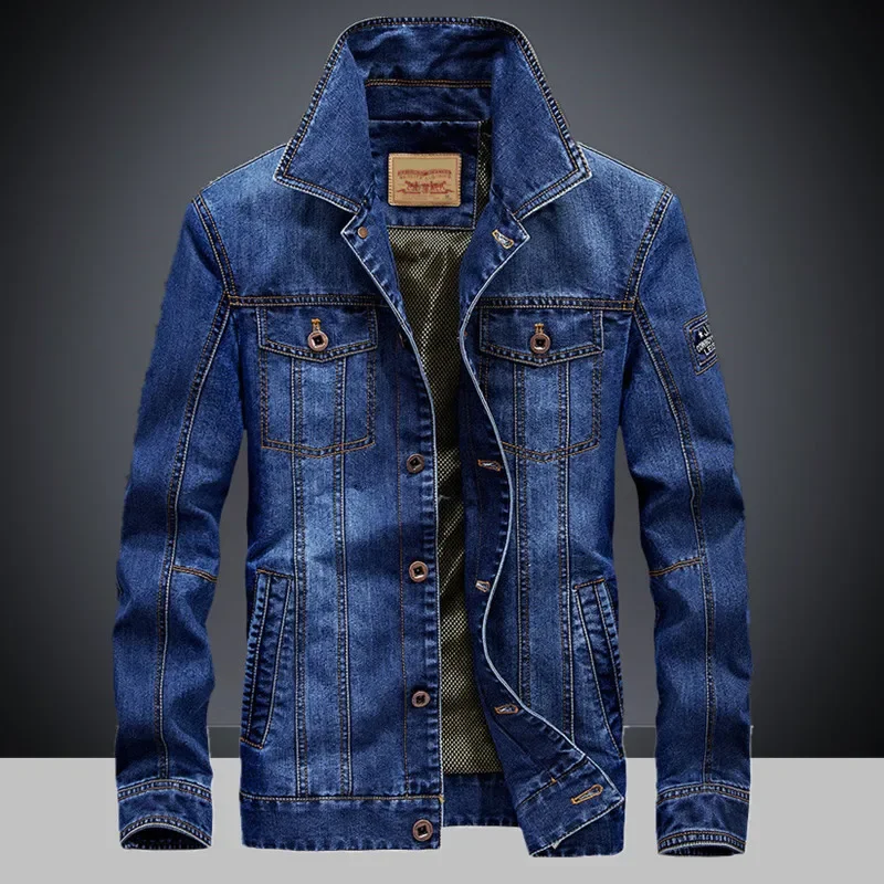 Men's Spring and Autumn New Fashion Lapel Denim Jacket, European and American Casual Single-breasted Denim Jacket, Young Man