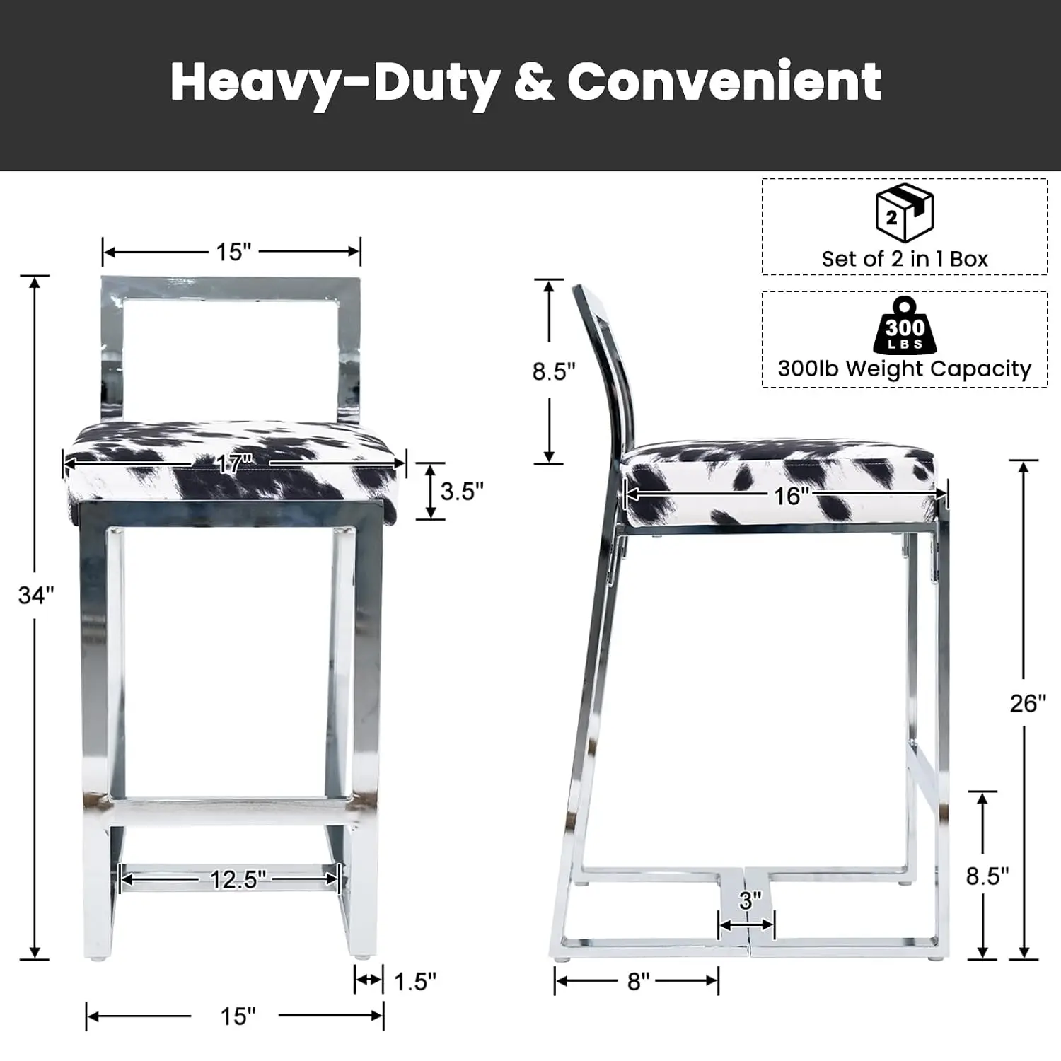 Bar Stools 2pcs, 26
