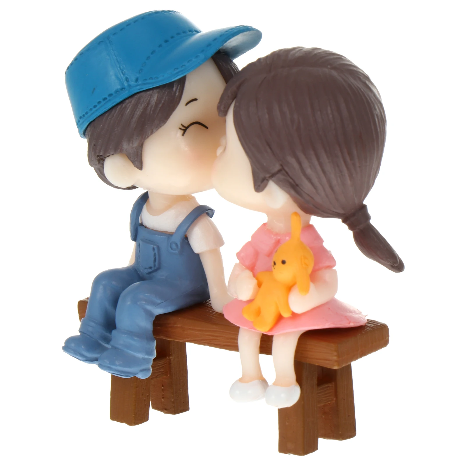 

Romantic Couple PVC Character naments Delicate Statues Decorative Figurines Wedding Home Car Decoration Gift Set No