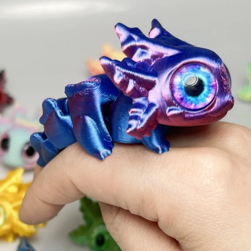 

3D Printing Salamander Figures Multi-Joint Movable Simulation Eyes for Home Accessories Kids Gift Living Room Decoration