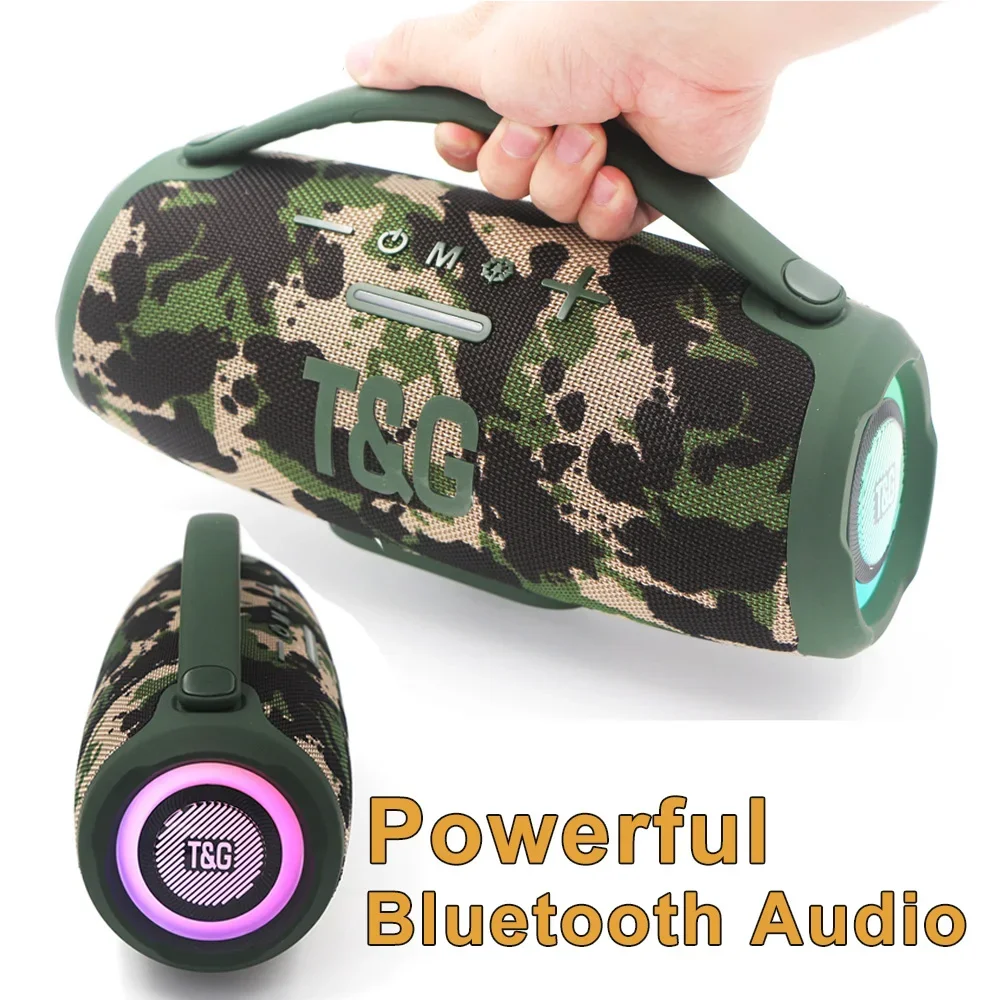 

Powerful HIFI Bluetooth Speaker With Double 3 Inch Horn RGB Light Effect Outdoor Portable Wireless Stereo Volume Boombox