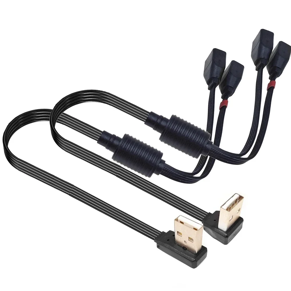 

Car mounted computer elbow USB one to two data charging cable 90 degree elbow USB one to two female port extension cable