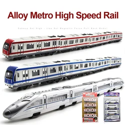 4 stks/partij Legering Trein Model Hoge snelheid Rail Metro Trek Magnetische Kinderen Speelgoed Auto Model Speelgoed Spoor trein Speelgoed Gift B118