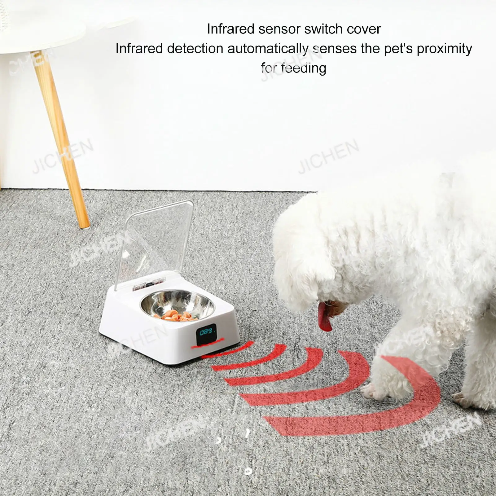 

Инфракрасный датчик, кормушка для кошек, автоматическое открывание крышки, кормушка для кошек, многофункциональная съемная чаша, перезаряжаемая батарея, питание от батареи для собак