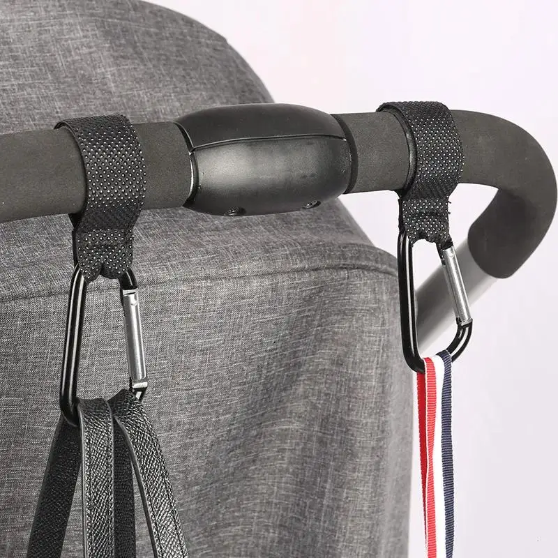 2PCs baby stroller hook clip aluminum alloy carabiner cart organizer diaper bag shopping pram hook hanger stroller accessories