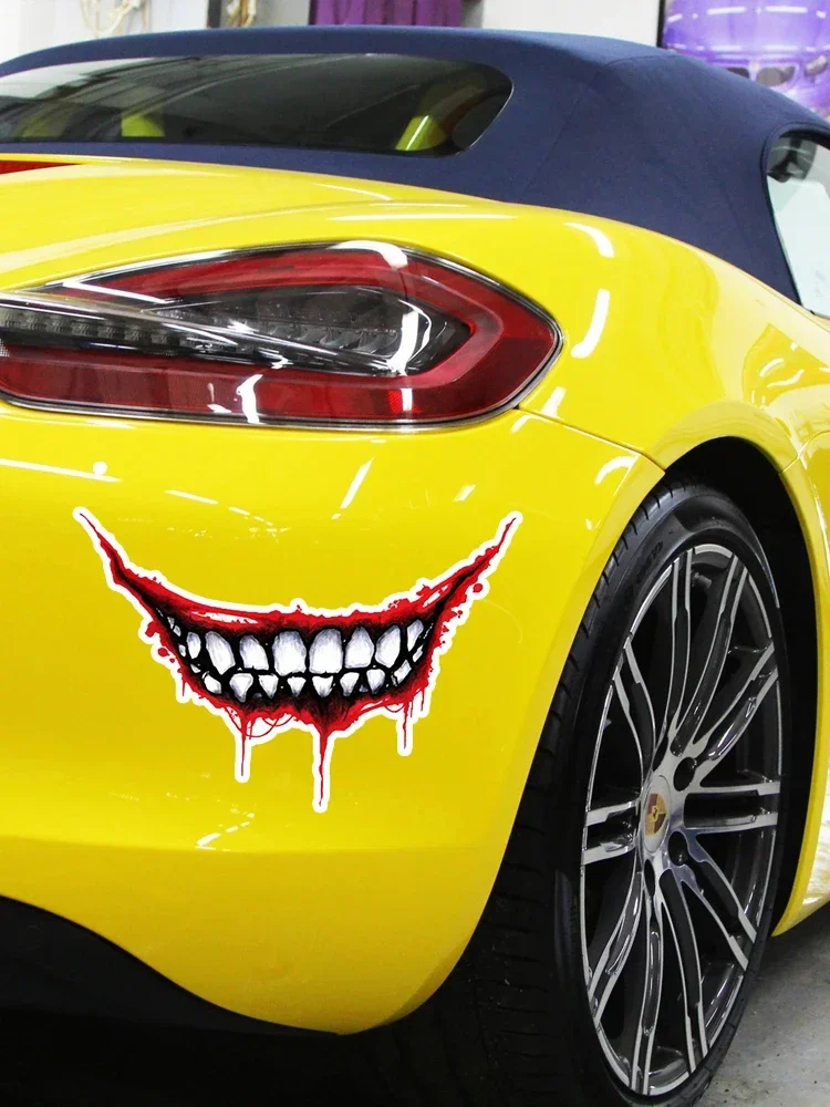 Bumper Rear Window  PVC Decal Joker Graffit Mouth Sticker Car Sticker Waterproof for 13cm/17cm