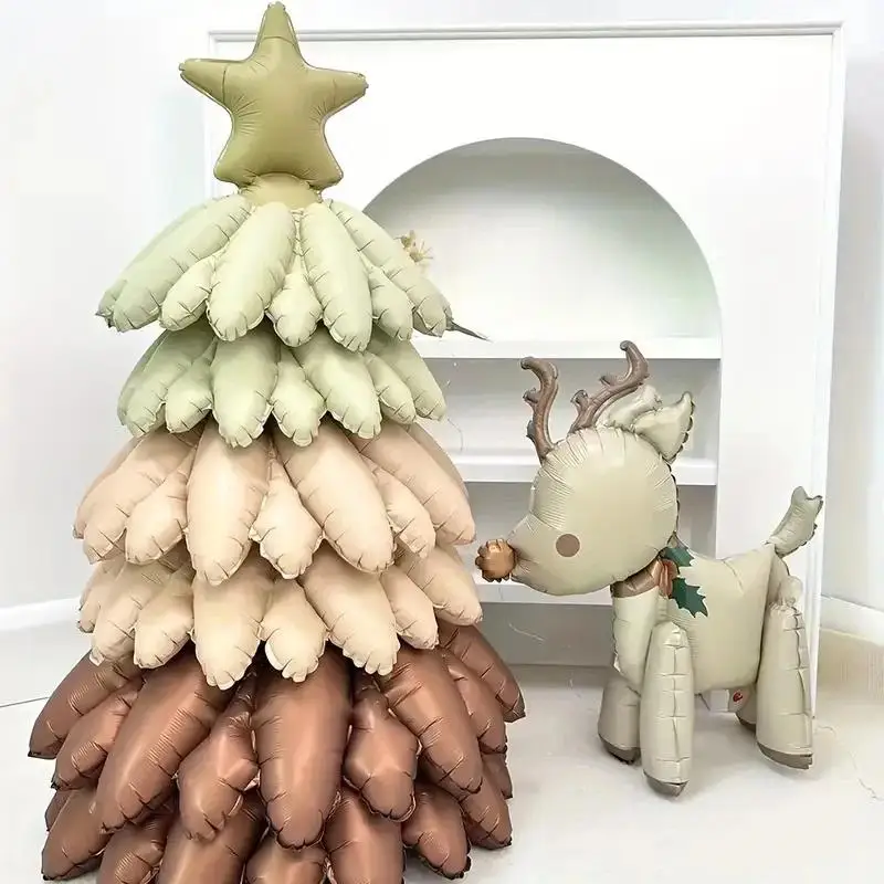Karamell Grün Weihnachtsbaum Ballon Montage Weihnachtsbaum Festliche Partyzubehör Wohnzimmer Dekoration Aluminiumfolie Ballon