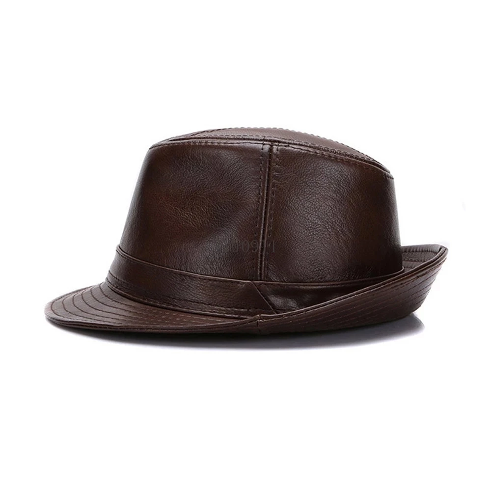 2024 outono inverno quente novo cowboy 100% chapéus de couro real dos homens real genuíno couro topo chapéus moda masculina bonés