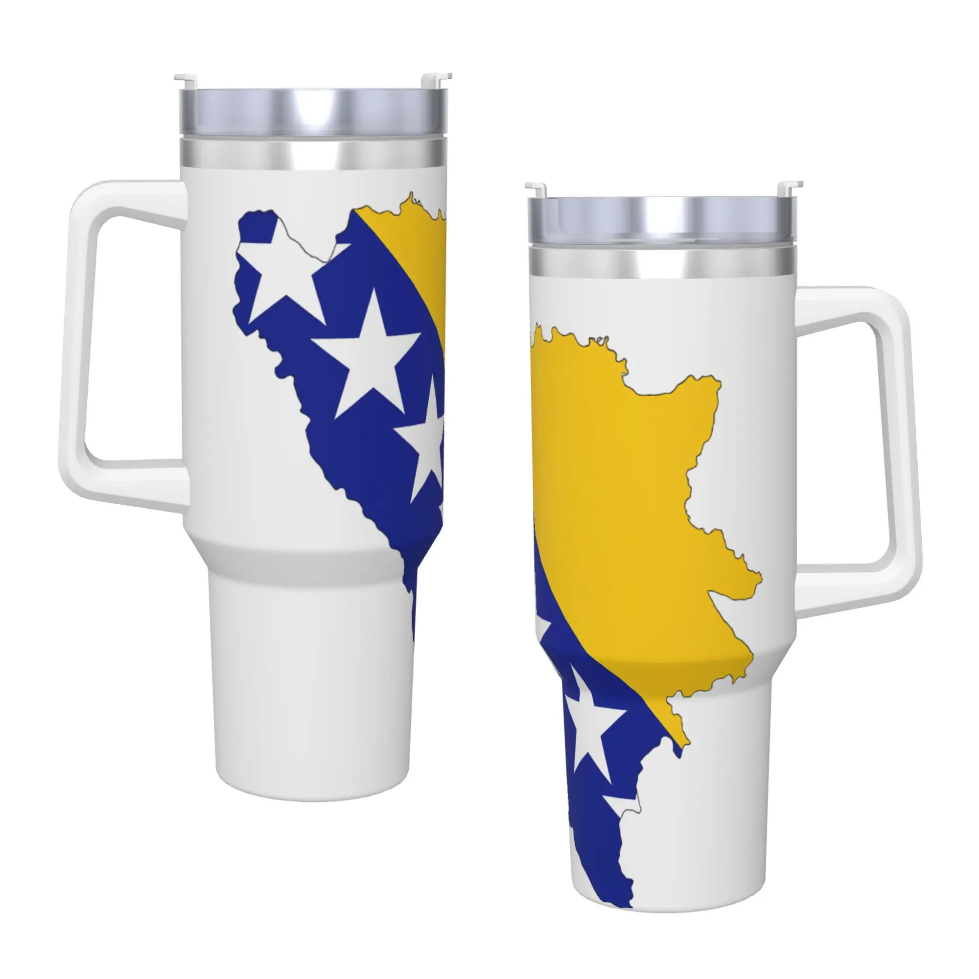 Stainless Steel Tumbler Bosnia Flag Symbol Thermal Cups  Heat Preservation Hot Drinks Travel Car Mugs