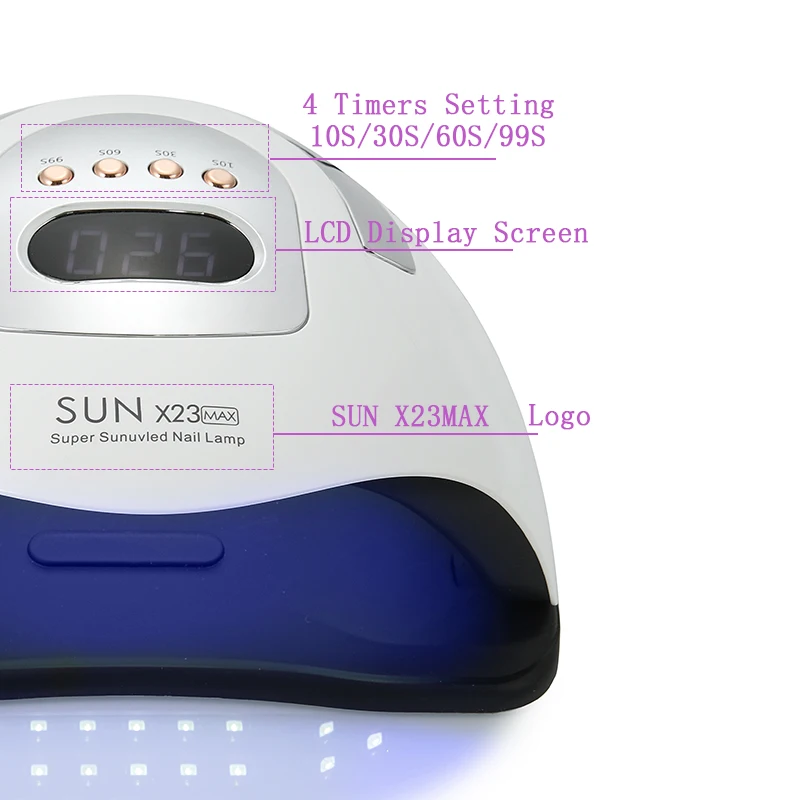 SUN X23MAX 81 المصابيح UV LED مسمار مصباح لتجفيف هلام طلاء الأظافر المهنية مسمار مجفف ضوء مع 10/30/60/99s الموقت مستشعر تلقائي