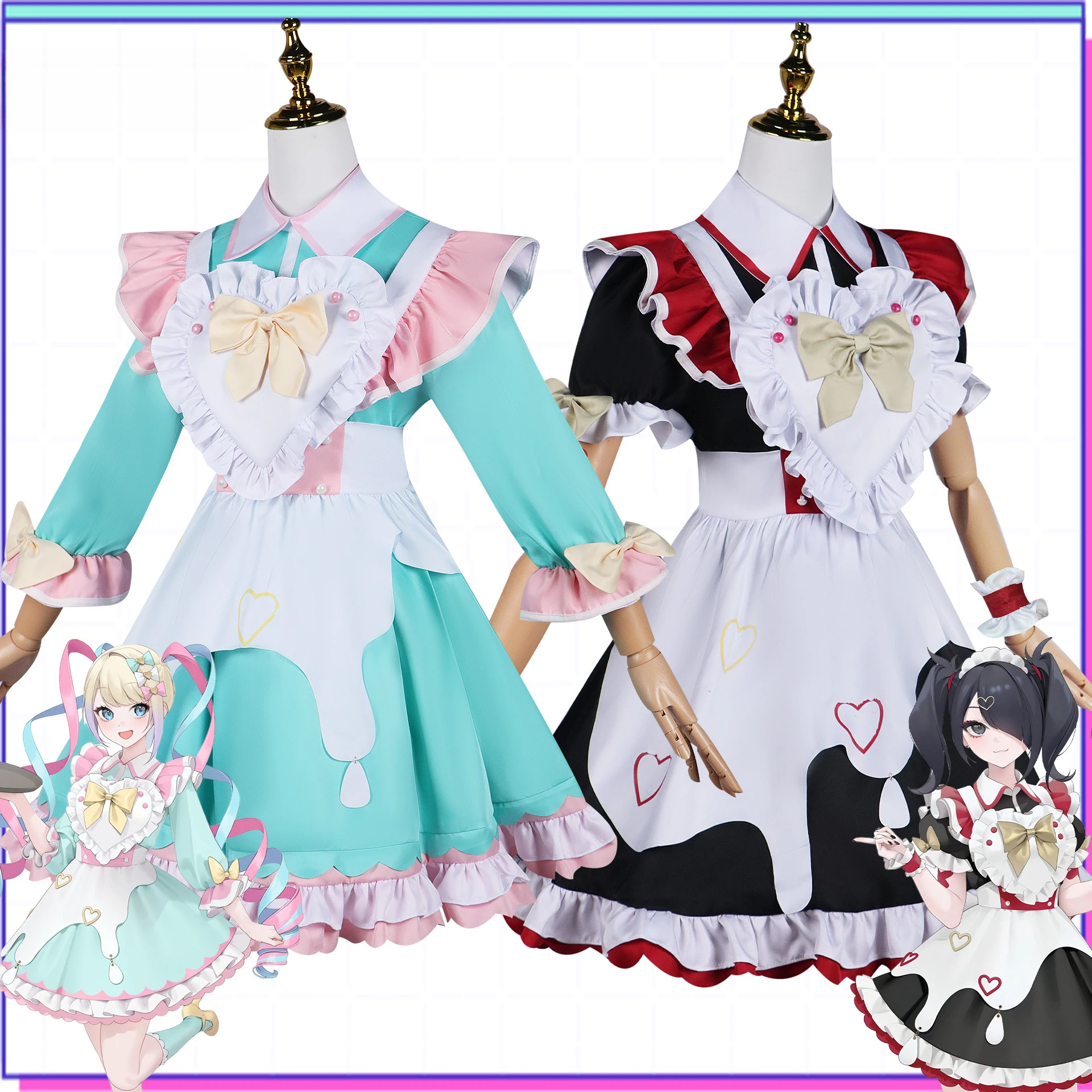 

Game Needy Streamer Overload Ame Ame-chan Maid Cosplay Costume Role Play Comic Con Dress Hallowmas Party Wigs Anime Prop