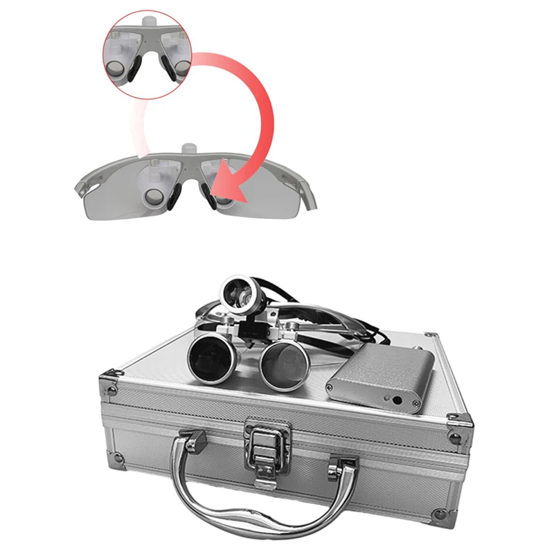 3.5X Dental Loupes Binocular Magnifier Surgical Medical Operation Head Lamp LED Headlight Surgical Loupes