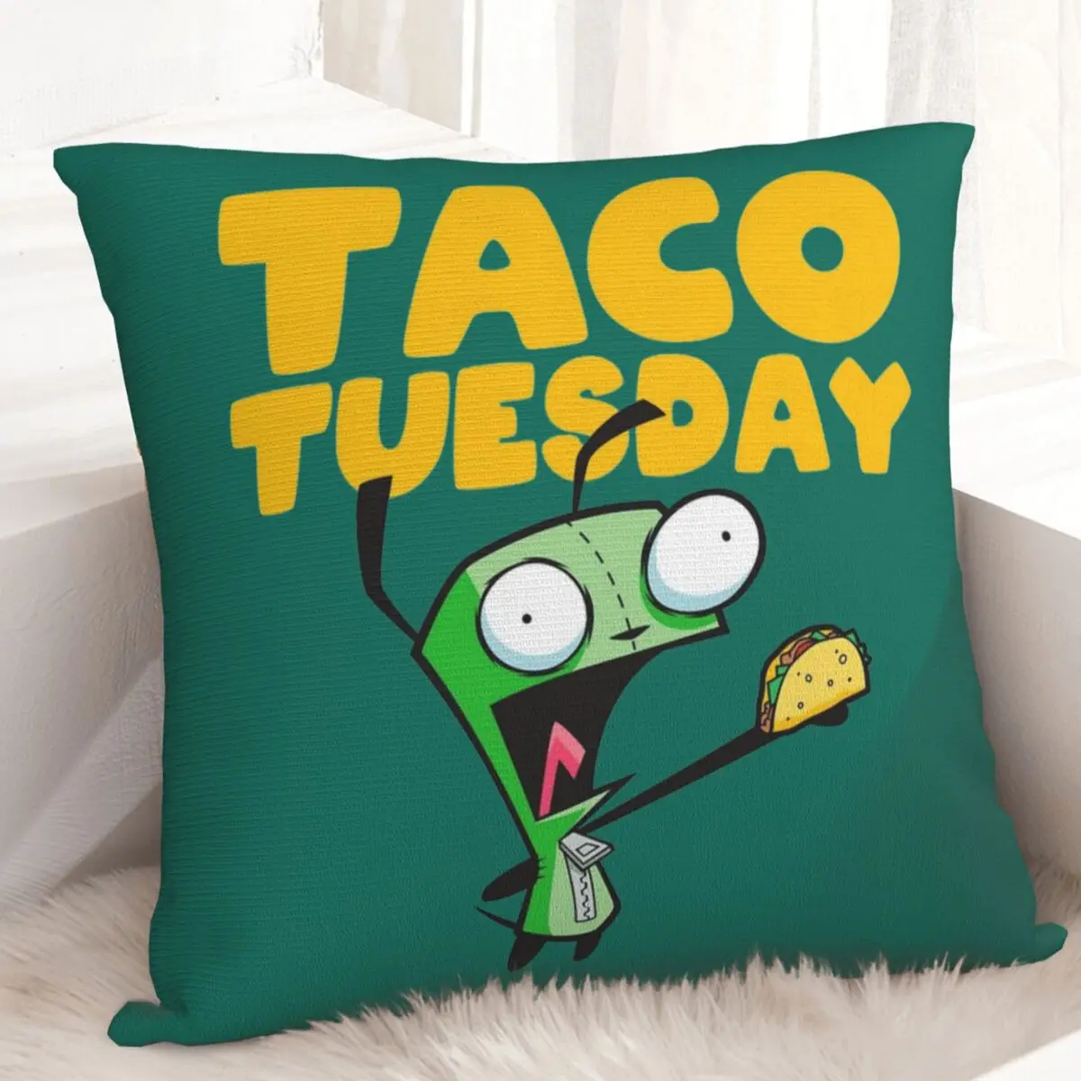 Invader Zim GIR Taco Tuesday Robot Puppy Portrait Pillowcase Printing Cushion Cover Gift Pillow Case Cover Seat Drop Shipping